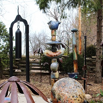 Sylvia Mondloch, Potter: The working studio and gallery featuring functional and decorative artwork in clay and forged iron for the home and the garden Silver Creek Pottery & Forge W6725 Hwy 144, Random Lake, WI