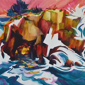 “Lake Superior Hollow Rock” by Artist, Ann Juneau