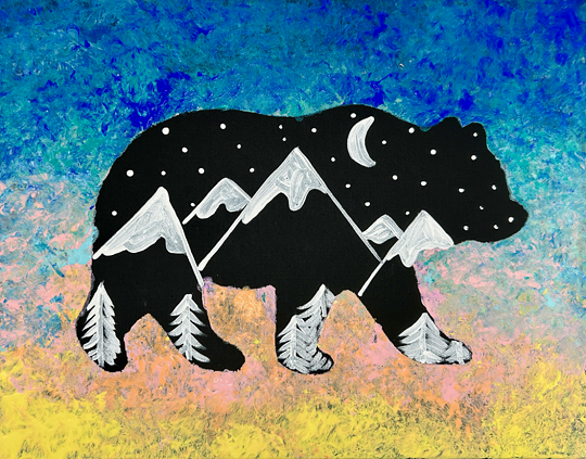 Kids on Canvas-Midnight Bear-For ages 4-11