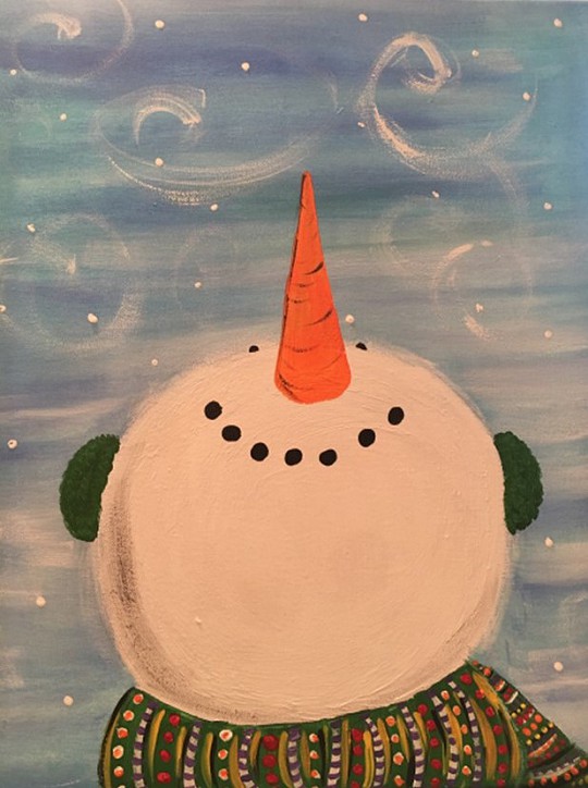 Winter Snowman Painting for Kids